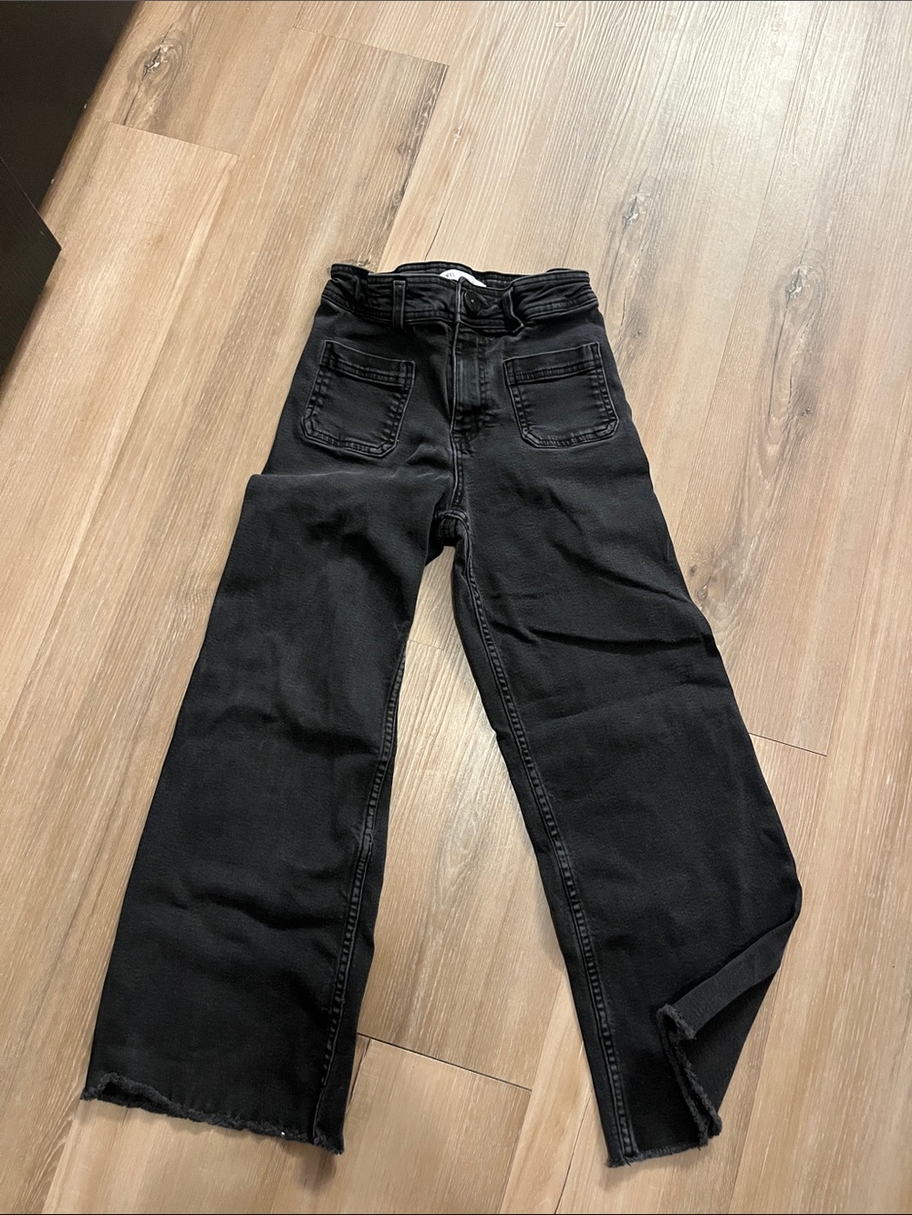 Zara Black Kids Wide-Leg Jeans